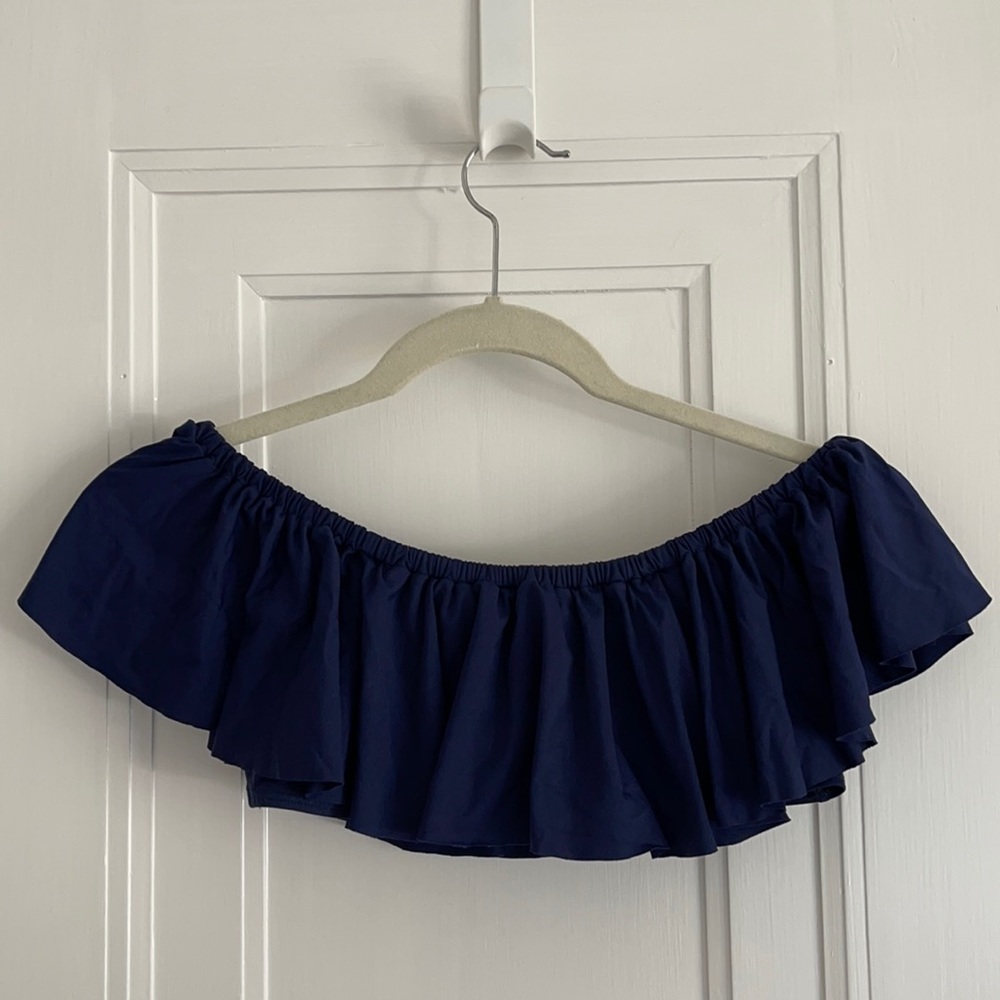 L*SPACE Ruffle Off Shoulder / Bandeau Swim Top